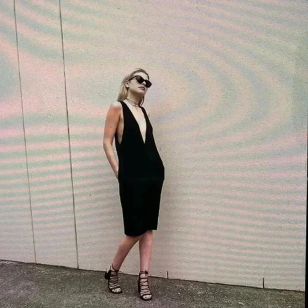 Black Deep V Dress